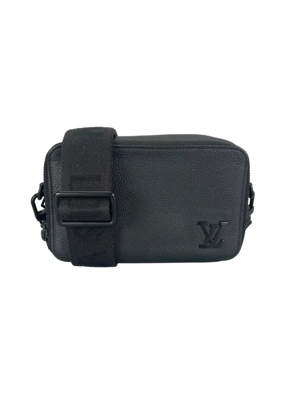Louis Vuitton Alpha Wearable Wallet Shoulder Bag Leather Black Aerogram